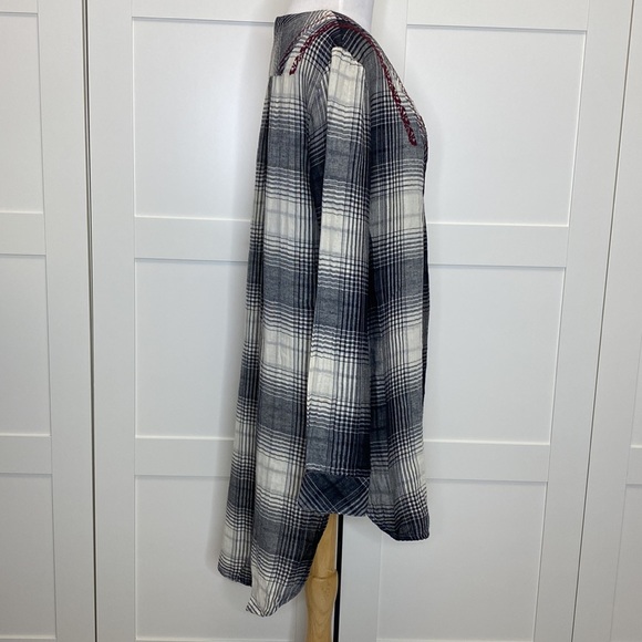 Anthropologie Floreat Embroidered Plaid Tunic Womens S - Picture 3 of 6